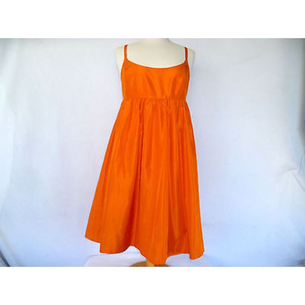 J.Crew Silk Taffeta Babydoll Ballerina Empire Dress Tangerine Dress Size 4